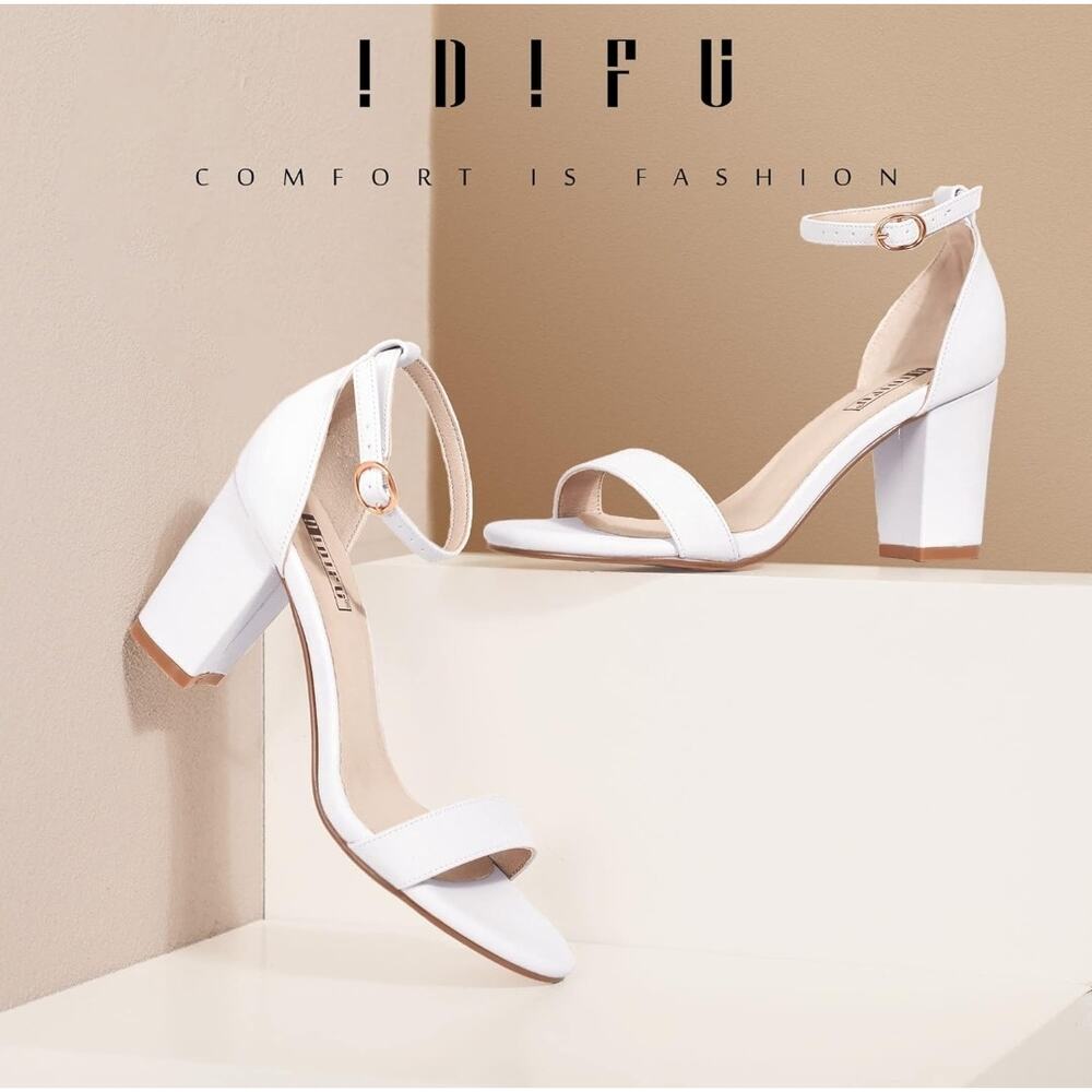 IDIFU Women's 3 Inch Heel Sandals for Women size 7